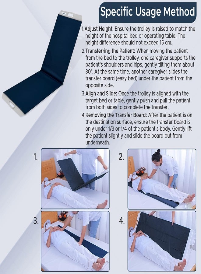 KosmoCare Lateral Patient Transfer Sheet| Slide Sheet for Patient Shifting & Repositioning| 170 x 50 cm| Washable Nylon with Reinforced Handles| Elderly, Disabled, Bedridden| 160Kg Load Capacity| Blue - Image 4