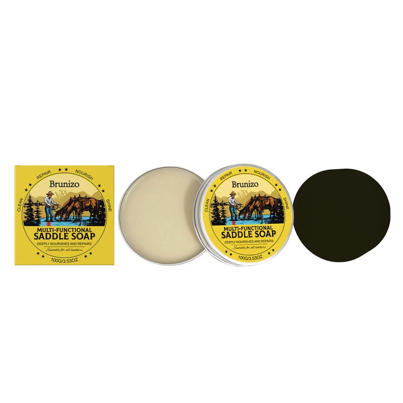 Brunizo Multifunctional Saddle Leather Soap For Home Use, Multi-Purpose Sofa And Seat Leather Shine Care And Maintenance - Image 1