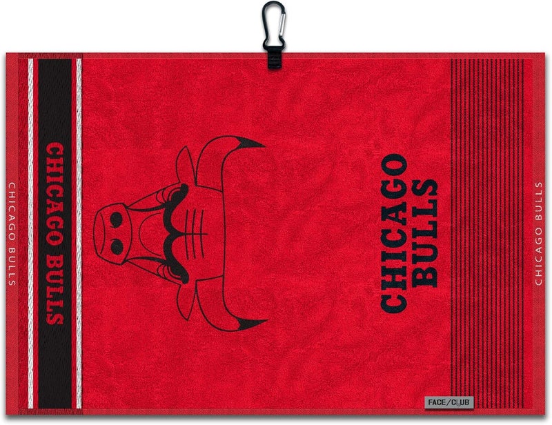 Team Effort Chicago Bulls Face/Club Jacquard Golf Towel 16" x 24" - Image 1