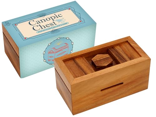 BSIRI Canopic Chest Challenging Brain Teaser Wooden Mind Puzzles and Use as Money Stash Jewelry 3D Puzzle Lock Box Gift Card Money Puzzle for Cash Gift - Image 1