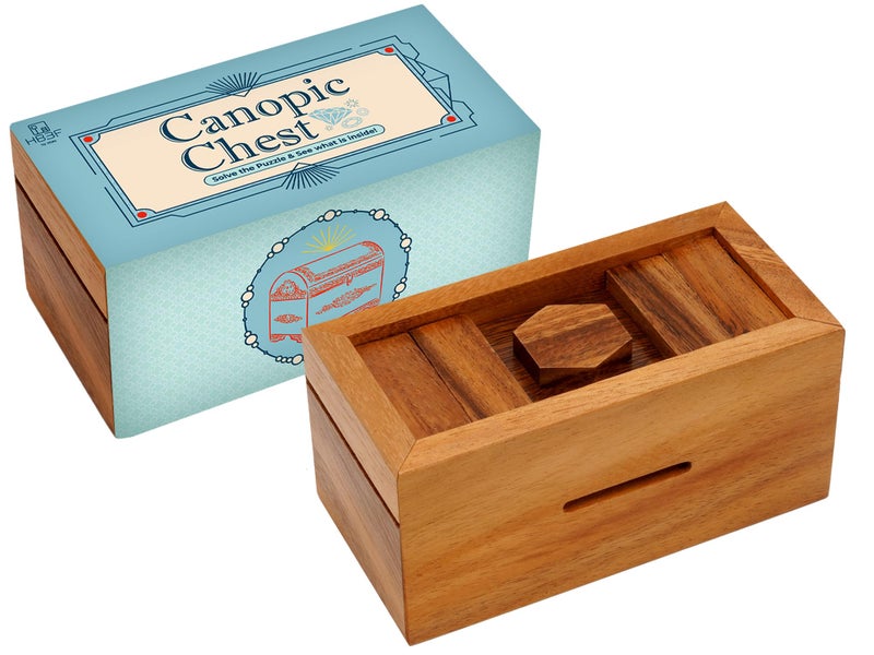 BSIRI Canopic Chest Challenging Brain Teaser Wooden Mind Puzzles and Use as Money Stash Jewelry 3D Puzzle Lock Box Gift Card Money Puzzle for Cash Gift - Image 3
