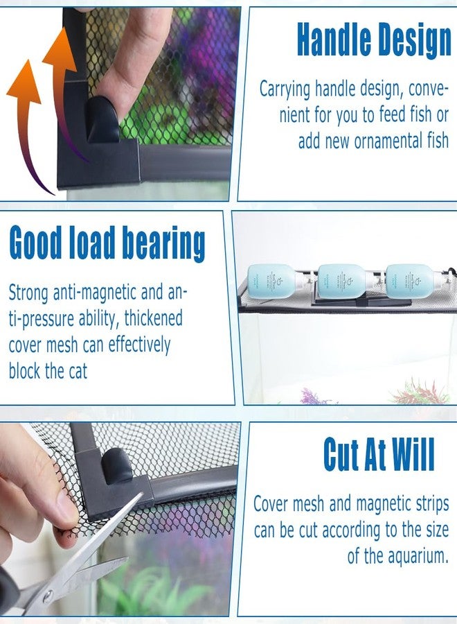SEILETOO Magnetic Fish Tank Lid with Feeding Window, High Transparency Fish Tank Cover, Aquarium Lid Can be Cut to Any Size, Fish Anti Jumping Net - Image 4