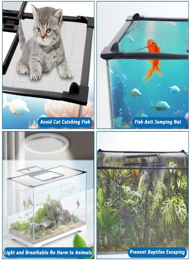 SEILETOO Magnetic Fish Tank Lid with Feeding Window, High Transparency Fish Tank Cover, Aquarium Lid Can be Cut to Any Size, Fish Anti Jumping Net - Image 5