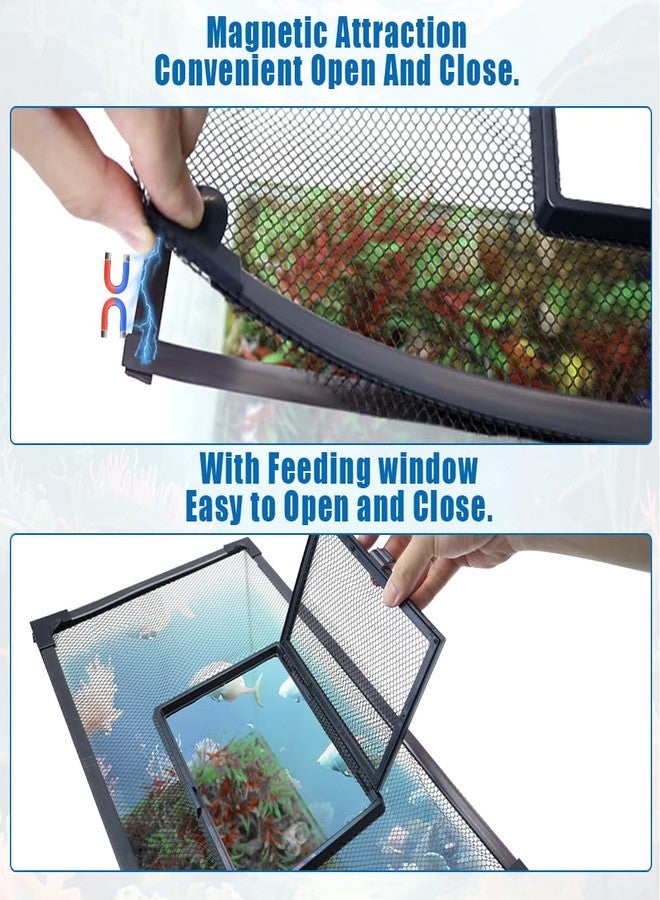 SEILETOO Magnetic Fish Tank Lid with Feeding Window, High Transparency Fish Tank Cover, Aquarium Lid Can be Cut to Any Size, Fish Anti Jumping Net - Image 3