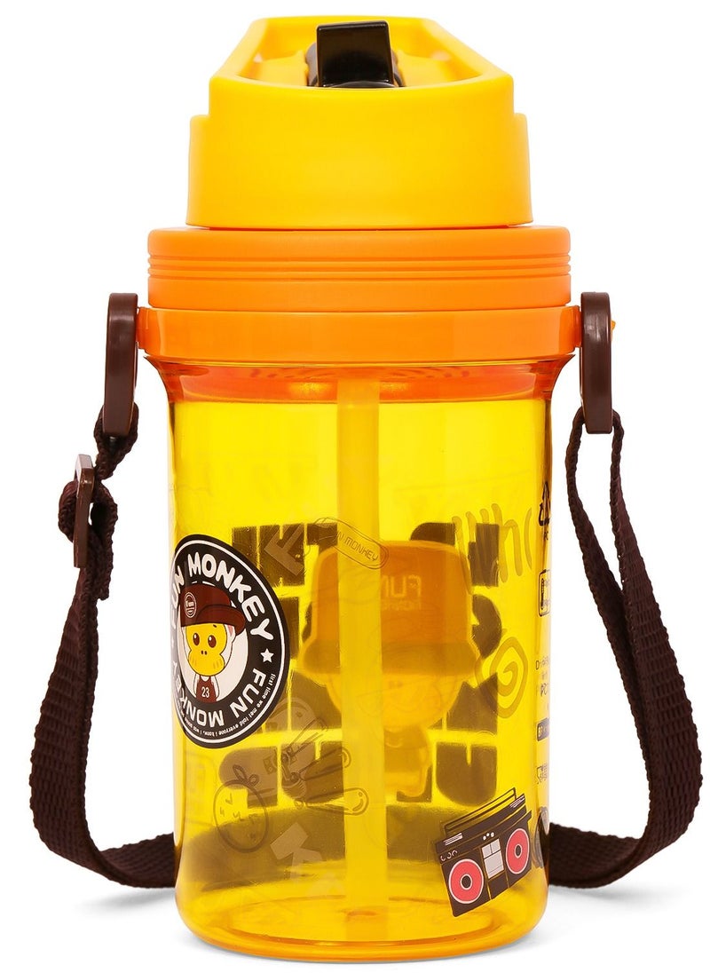 Eazy Kids Water Bottle 500ml With Straw - Yellow  - Image 2