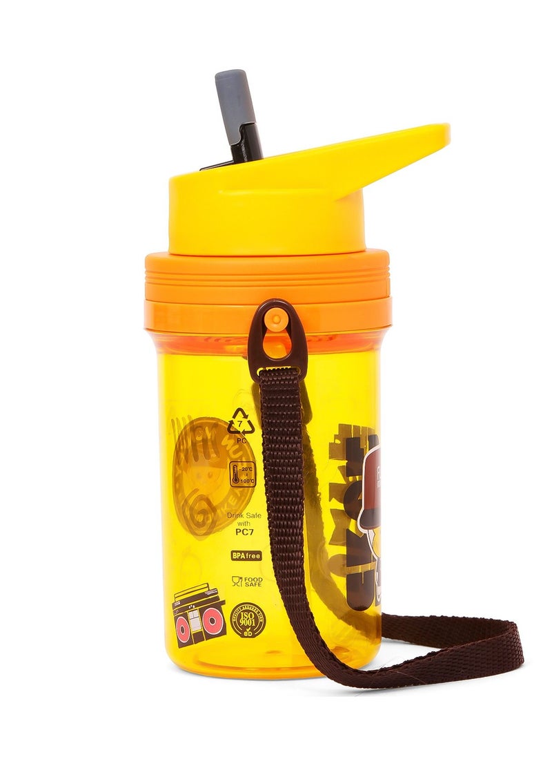 Eazy Kids Water Bottle 500ml With Straw - Yellow  - Image 5