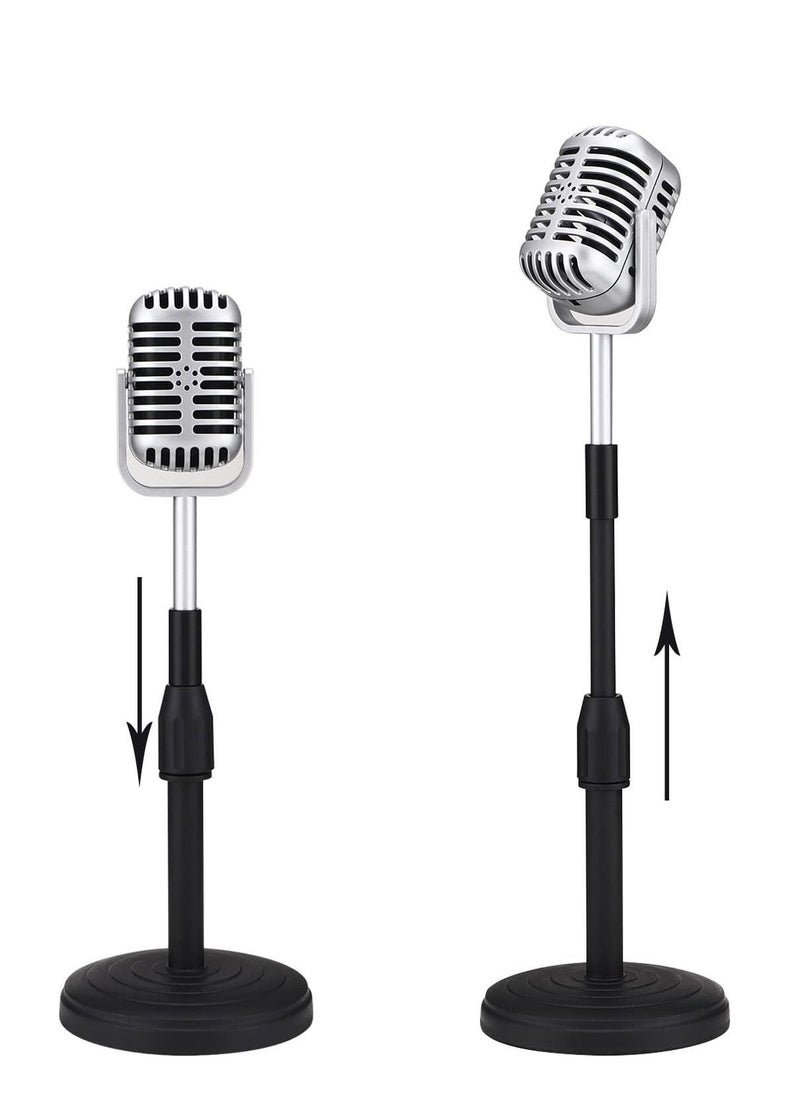 KASTWAVE Desktop Microphone Prop Model, with Adjustable Stand, Classic Retro Style Microphone Prop Decor for Party Decoration Costume Role Play Game Night  - Image 3