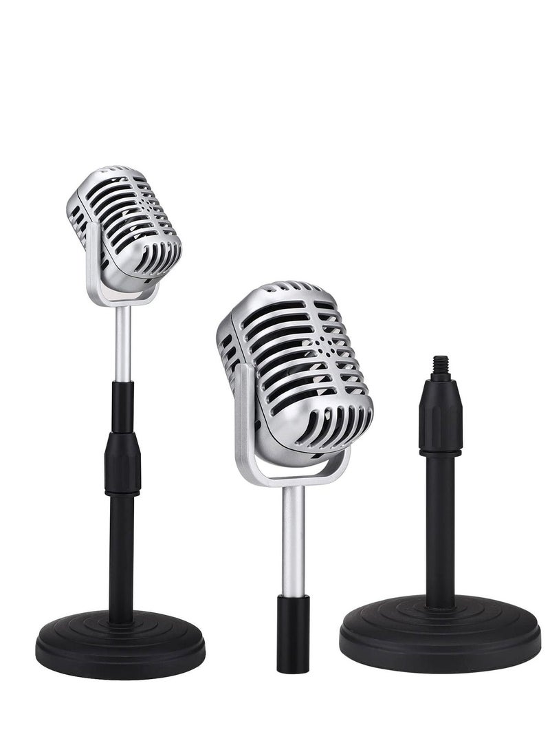KASTWAVE Desktop Microphone Prop Model, with Adjustable Stand, Classic Retro Style Microphone Prop Decor for Party Decoration Costume Role Play Game Night  - Image 4