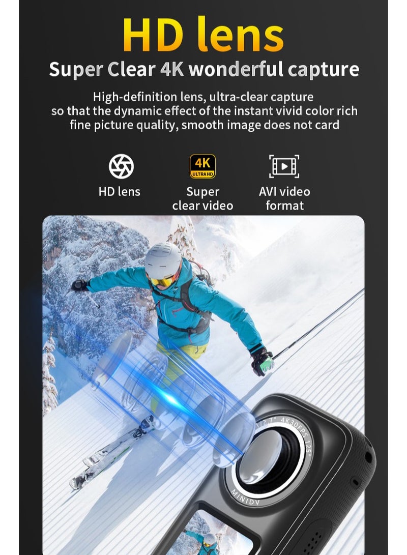 4K Ultra HD Action Camera with 1.4" Touch Screen, 150° Wide Angle Lens, IPX6 Waterproof Sports Cam, WiFi Sharing, Long Battery Life, Time-Lapse & Slow Motion Modes - Image 2
