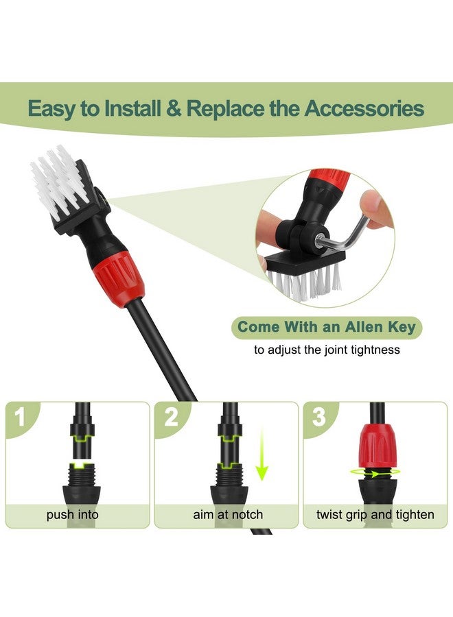 hygger Multi-Use Fish Tank Cleaning Tools Kit, 6 in 1 Aquarium Clean Set with Long Handle Blade Scraper Sponge Scrubber Firm Scrub Brush Fish Net Gravel Rake for Acrylic & Glass Tank - Image 2