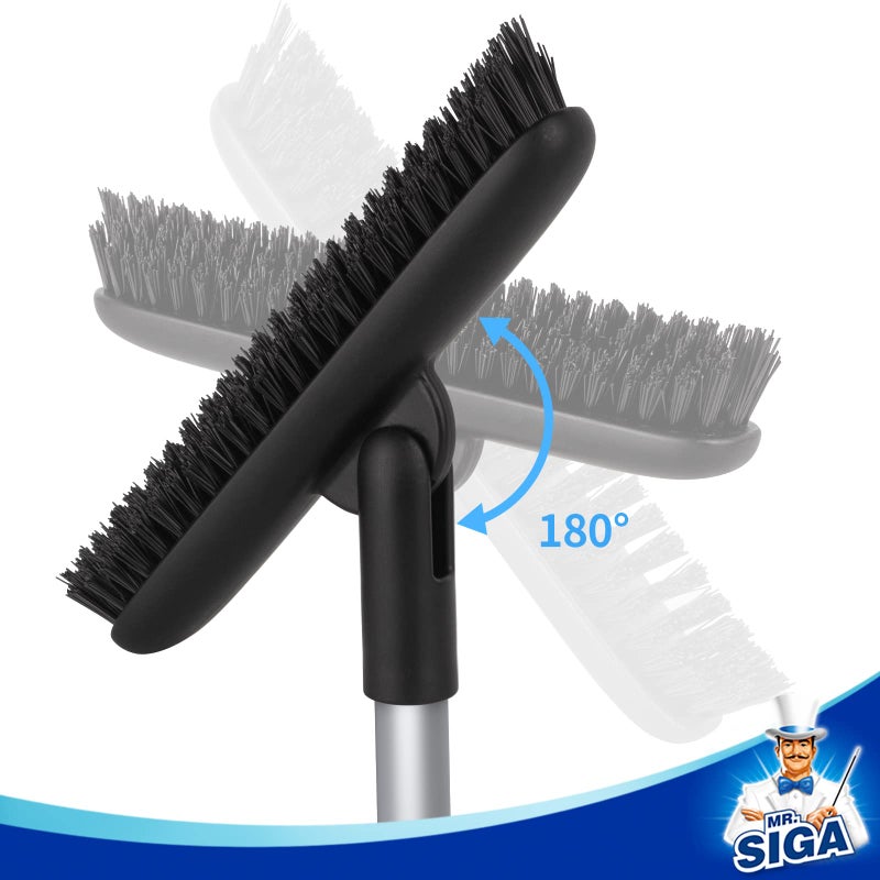 Mr Siga MR.SIGA Heavy Duty Grout Scrub Brush with Long Handle, Shower Floor Scrubber for Cleaning, Tile Scrub Brush with Stiff Bristles - Image 5