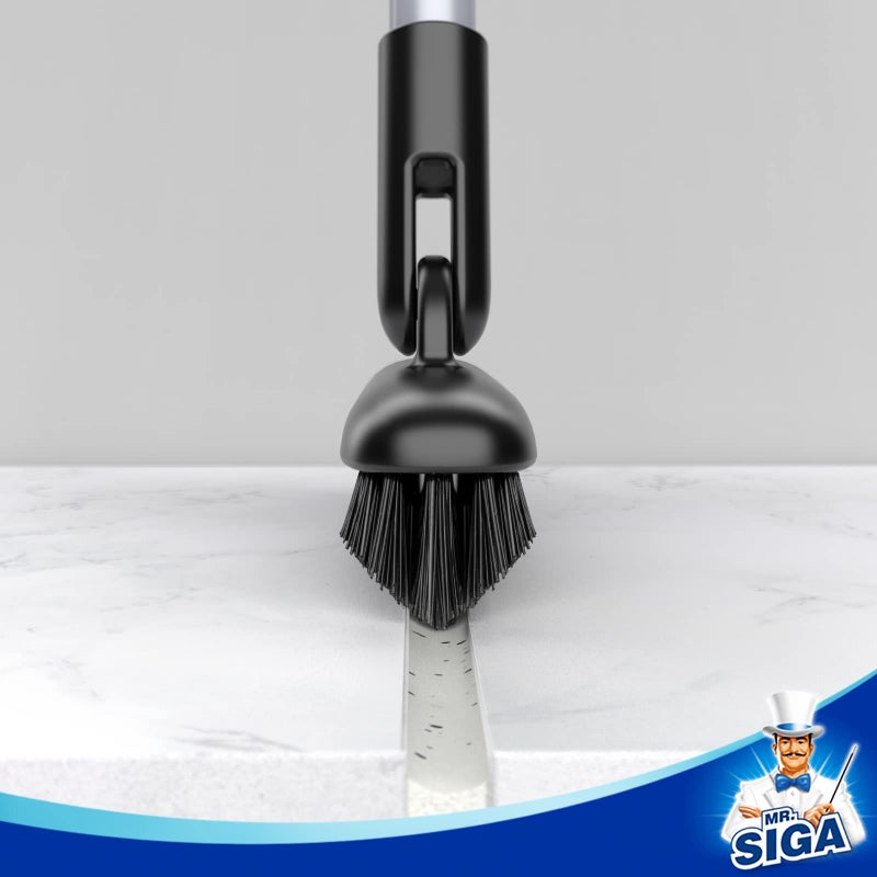 Mr Siga MR.SIGA Heavy Duty Grout Scrub Brush with Long Handle, Shower Floor Scrubber for Cleaning, Tile Scrub Brush with Stiff Bristles - Image 4