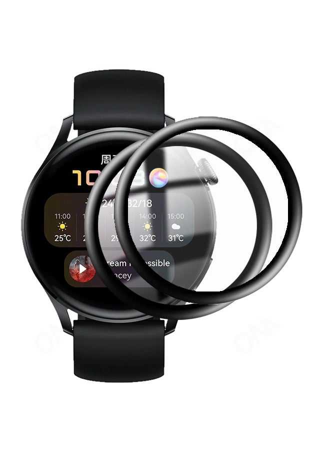 huanmate 2 Pieces Premium Screen Protector For Huawei Watch 3 46mm Black/Clear
