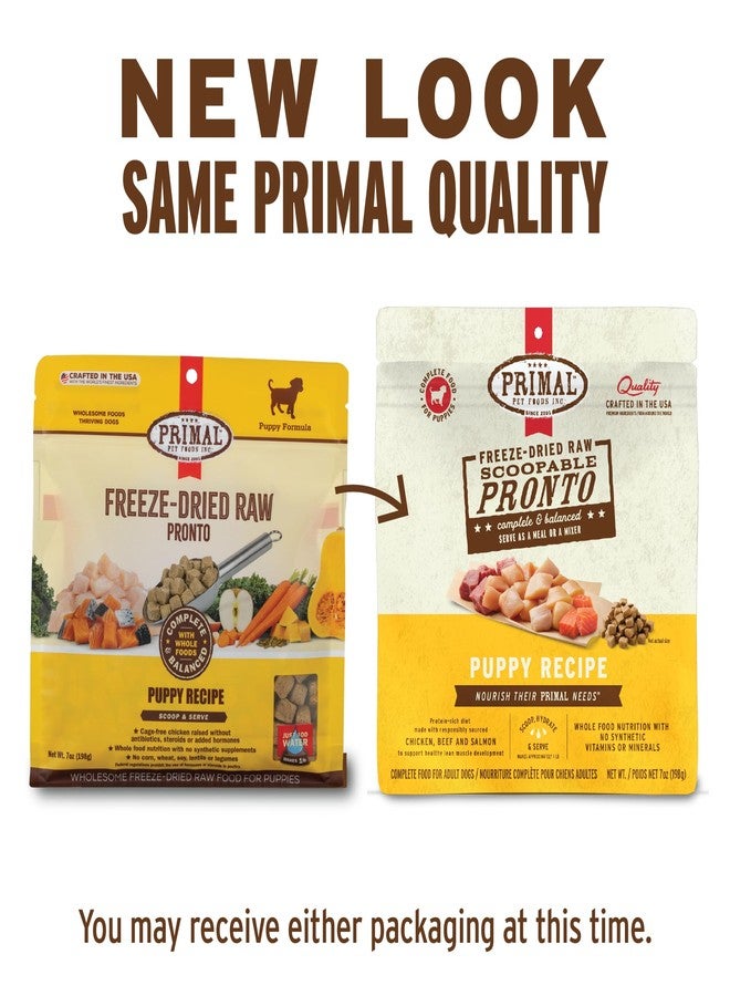 Primal Pet Foods Primal Freeze Dried Puppy Dog Food, Pronto Mini Nuggets; Scoop & Serve, Complete & Balanced Meal; Also Use As Topper or Treat; Premium, Healthy, Grain Free, High Protein Raw Dog Food (16 oz, 2-Pack) - Image 2