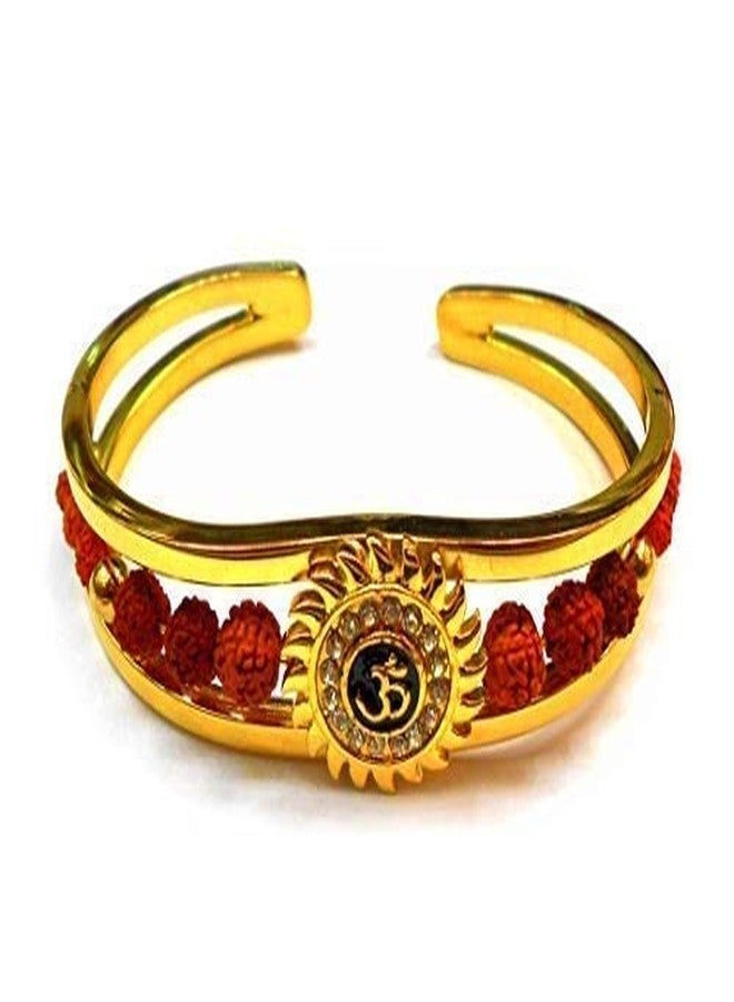 SoilMade Om Rudraksha Kada, Oval Shape, Wood And Brass Made, Size Aprox 6cm and 60g, Pack of 1 Kada in Box - Image 4