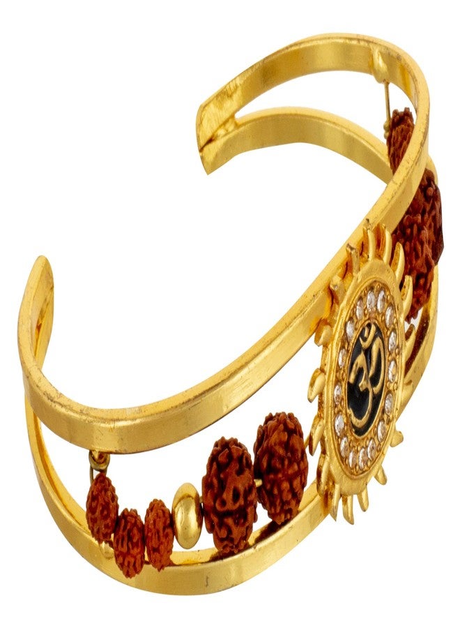 SoilMade Om Rudraksha Kada, Oval Shape, Wood And Brass Made, Size Aprox 6cm and 60g, Pack of 1 Kada in Box - Image 2