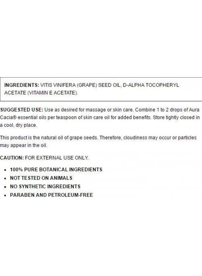 Aura Cacia - Aura Cacia Grapeseed Skin Care Oil | GC/MS Tested for Purity | 118ml (4 fl. oz.) - Image 1