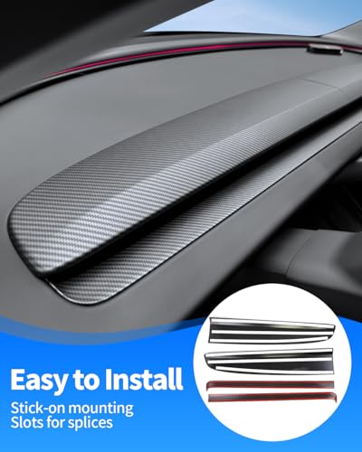 TZYSZDB Dashbooard Cover 4pcs ABS Dashboard Panel Trim Cover Compatible with Tesla Model Y Juniper 2025 2026 (Matte Carbon Fiber Pattern) - Image 4