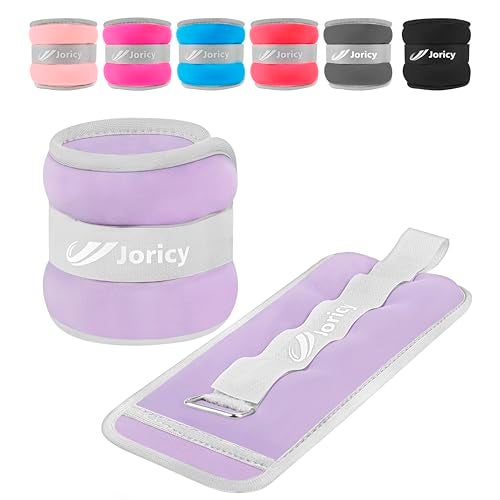 JORICY أوزان كاحل، أوزان معصم وساق وذراع للنساء والرجال والأطفال مع أحزمة قابلة للتعديل، تدريب القوة مع أوزان لليوغا، الجري، المشي، الأيروبكس، تمارين الصالة الرياضية - زوج 4 أرطال (2 رطل لكل وزن) - Image 1