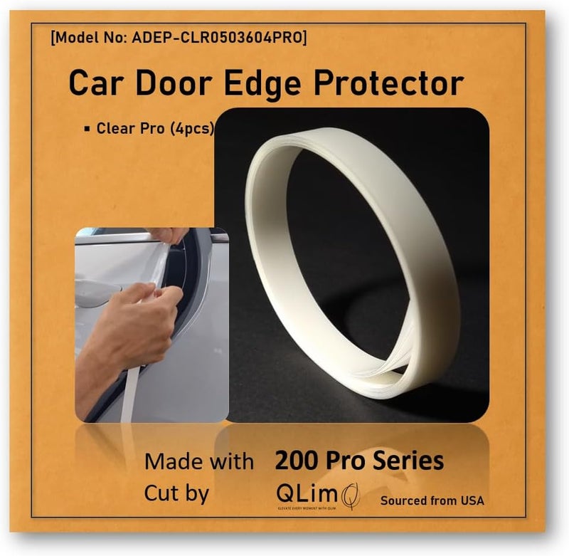 QLim [3M]-4doors(Pro) Customized Car Door Edge Protector Made with 3M Paint Protection Film Pro Series, Clear(Transparent), Anti Scratch, Universal Fit for Most Cars (Clear Pro 0.5inx36in/4strips) Climate adapted upgraded quality - Image 1