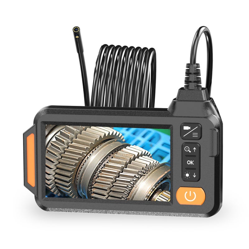 Industrial 1080P Sewer Inspection Camera Dual Lens with 8 LED Lights Endoscope Pipe Camera 4.3" HD IPS Screen Real-time Monitor 6.5ft Semi-rigid Cable Comes with 32GB TF Card 8mm*70°*5m Dual Lens 8mm - Image 2