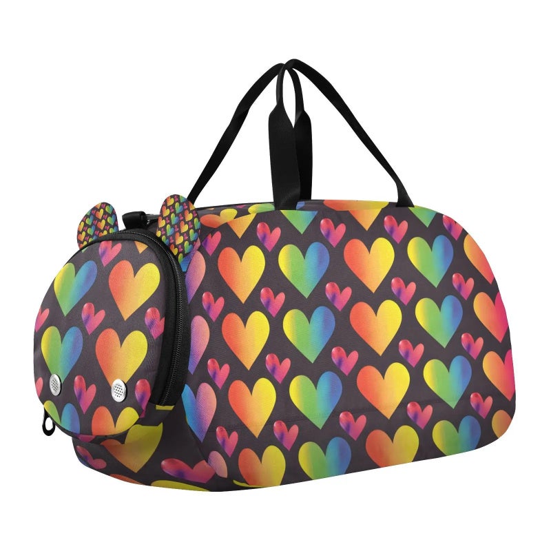 Y&D Large Capacity Fashion Sports Fitness Bag Portable s Heart Patterns Polyester Travel Shoulder Duffel Bag - Image 2