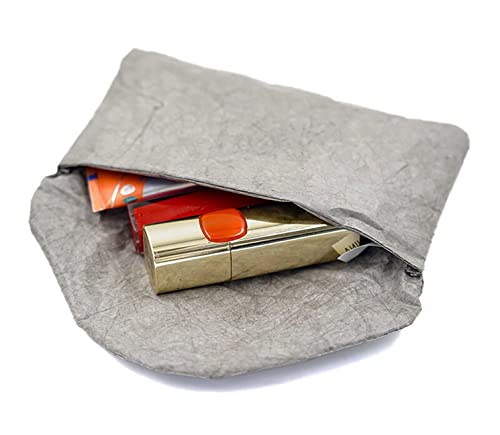 The Mujen Vintage/Retro Style Fiber Paper Electronic Organizer Case, Pouch Small Portable Accessories Bag Travel Accessories Pouch for Electronics Cord USB Storage Organizer Stickers Organizer (Gray) - Image 3