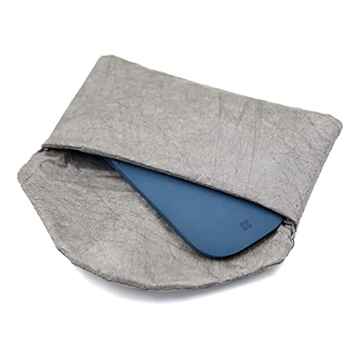 The Mujen Vintage/Retro Style Fiber Paper Electronic Organizer Case, Pouch Small Portable Accessories Bag Travel Accessories Pouch for Electronics Cord USB Storage Organizer Stickers Organizer (Gray) - Image 4