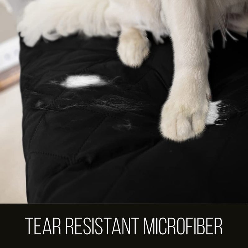 Sofa Shield Sofa Shield Chair Slip Cover with Patented Strap  Large Cushion Protector  Reversible Stain and Dog Tear Resistant Slipcover  Quilted Microfiber 23  Seat  Washable Covers for Dogs Pets Kids  White - Image 3