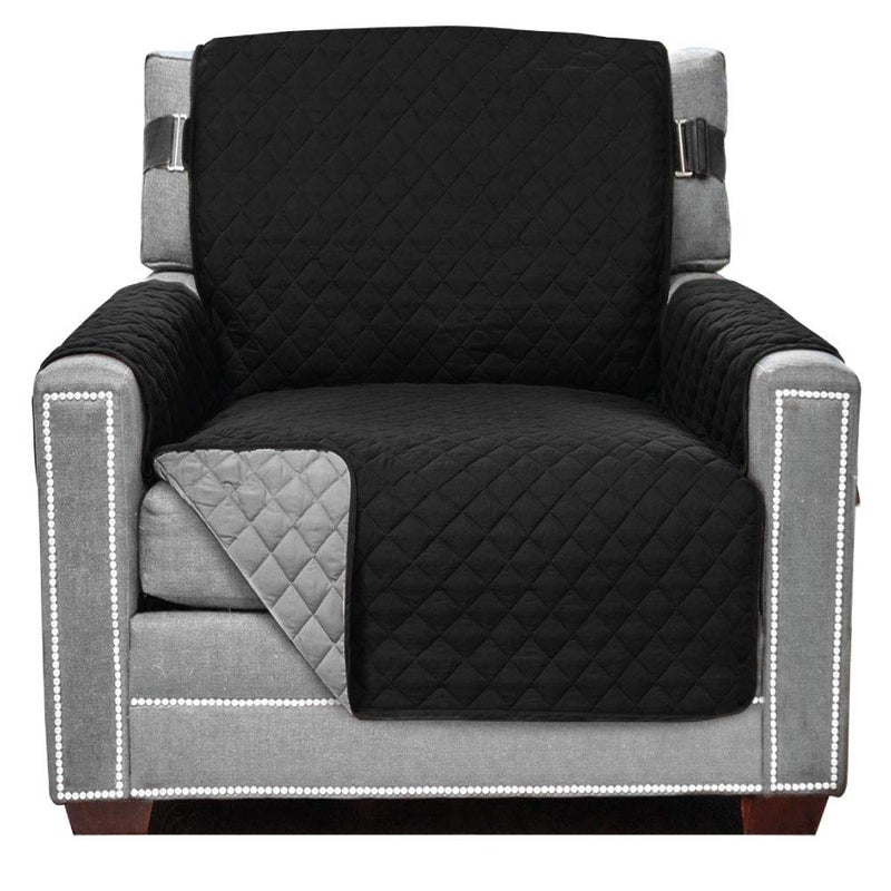 Sofa Shield Sofa Shield Chair Slip Cover with Patented Strap  Large Cushion Protector  Reversible Stain and Dog Tear Resistant Slipcover  Quilted Microfiber 23  Seat  Washable Covers for Dogs Pets Kids  White - Image 1