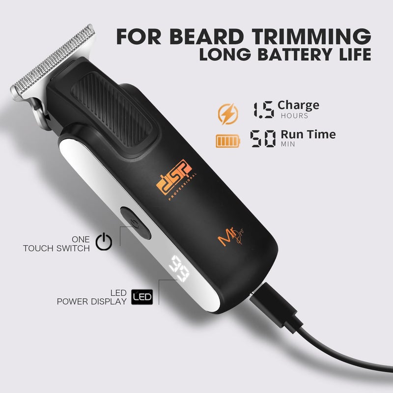 DSP Peanut Cordless Hair Trimmer for Men, High-Speed 7600RPM Clipper, Bald Head & Face Shaver with LED Display, Quick Charge 1.5Hrs & 50Min Runtime - Image 4