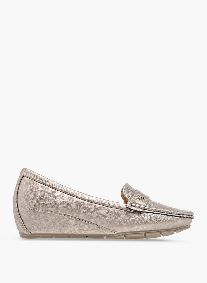 Le Confort Women Textured Slip-On Loafers with Wedge Heels - Image 1