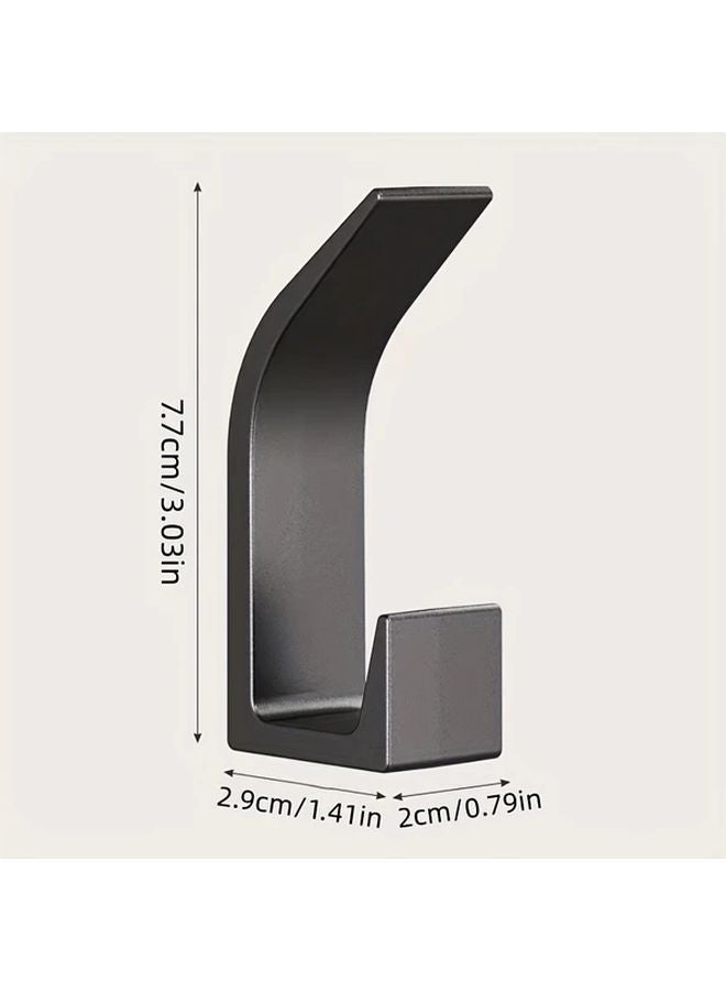 5pcs White Easy Install No Drill Wall Hooks Dual Hook for Towels Coats Keys - Image 4