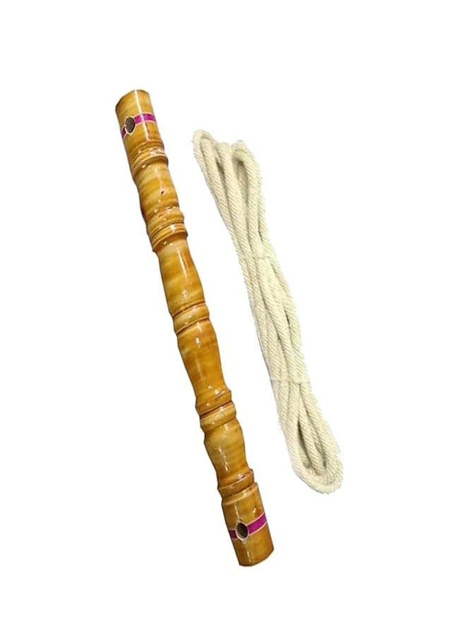 Jayam Traditional Yellow Wooden Thottil Kambu/Baby Cradle Swing Stick/Rope/Sangu Aluminium Paladai/Bondla - Image 2