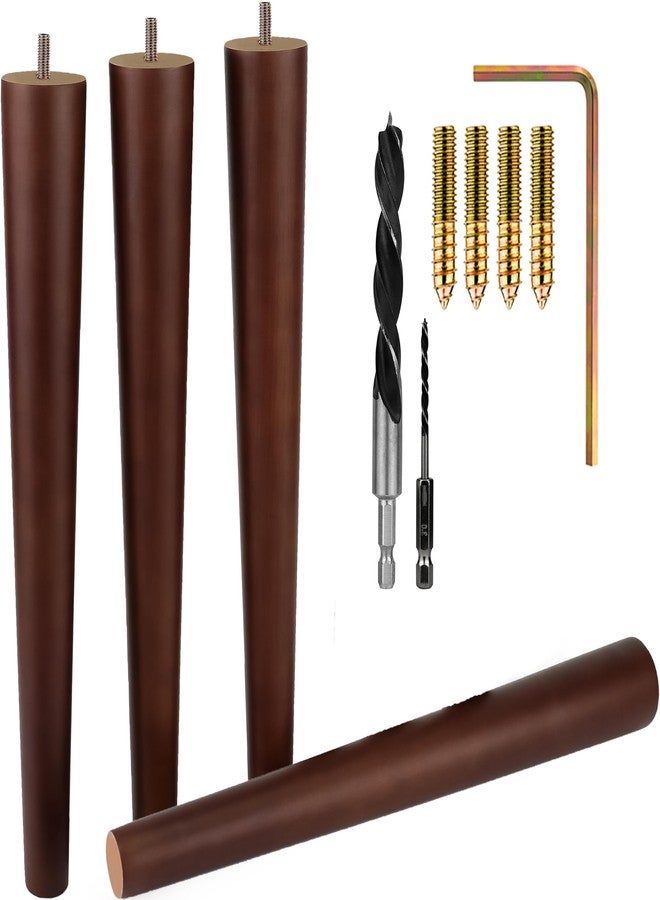 Airy Abode Premium Walnut Wood Furniture Legs (Full Install Kit) - Pick Your Size and Color - Image 1