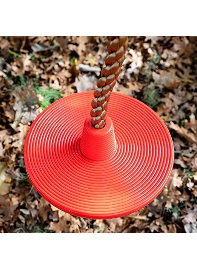 Toy Park Kids Disc Swing Climbing Rope Set with Platforms for Indoor & Outdoor, Playground Set, Backyard Fun with Carabiner - Red Color - Image 4