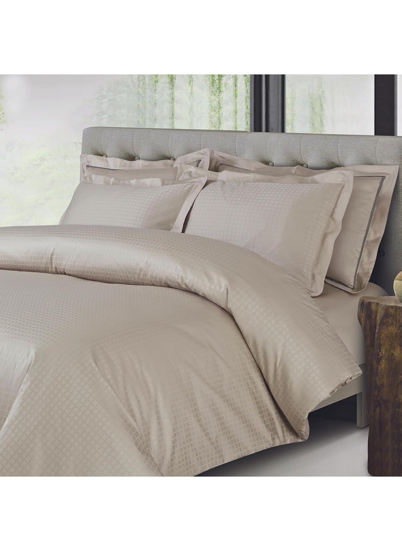Malako Malako Como Jacquard Olive Beige 100 Cotton Super King Size Duvet CoverQuilt Cover  - Image 2