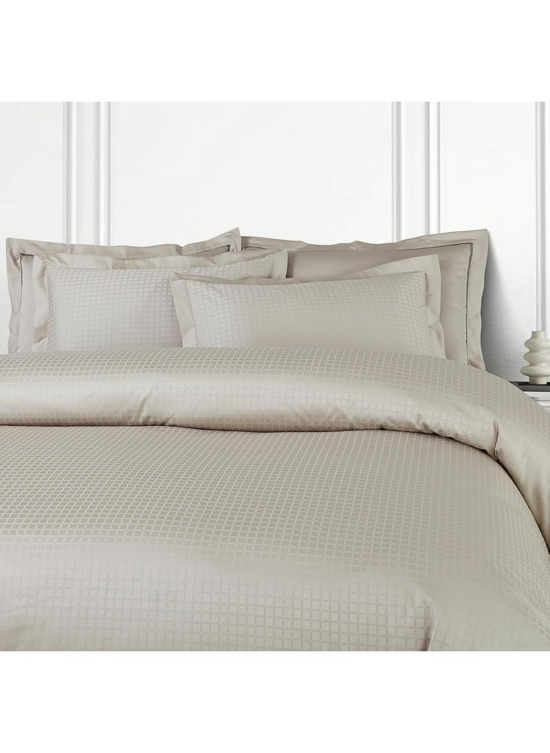 Malako Malako Como Jacquard Olive Beige 100 Cotton Super King Size Duvet CoverQuilt Cover  - Image 3