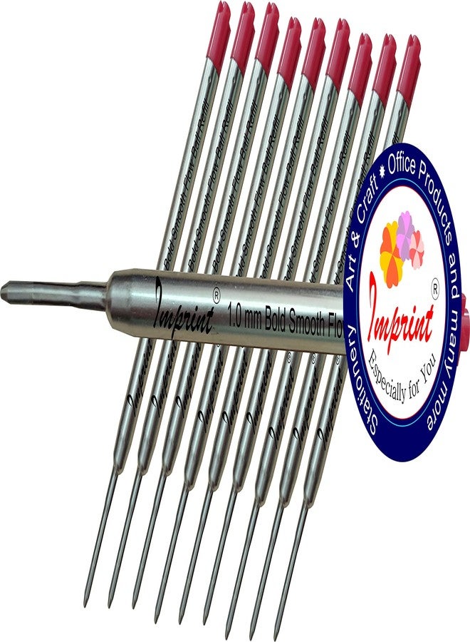 إمبرينت عبوات إعادة تعبئة أقلام حبر جاف IMPRINT حمراء، عبوة من 10 قطع، رأس عريض 1 مم، حبر سلس التدفق - Image 5