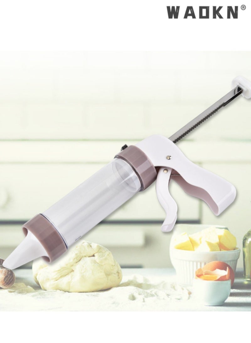 دبليو أيه أو كي أن طقم صانع ملفات تعريف الارتباط مع 13 قالب قرص و 6 فوهات لصنع ملفات تعريف الارتباط والديكور ، مسدس ضغط ملفات تعريف الارتباط الفاخر Spritz ، صانع ملفات تعريف الارتباط ، لصانع البسكويت DIY ، لوازم تزيين ا - Image 5