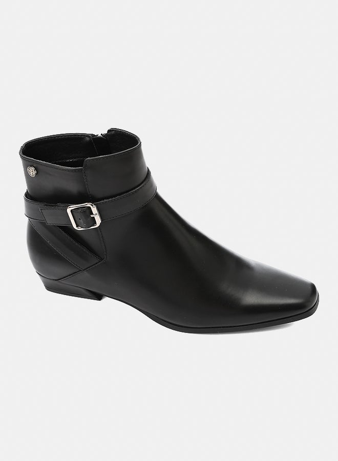 Dejavu Shoes SUN-DVTX-004 Pointed Toecap Black Leather Boot  For Women - Image 1
