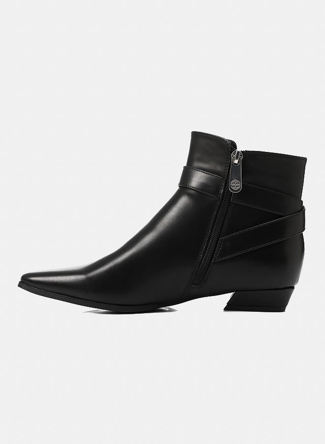 Dejavu Shoes SUN-DVTX-004 Pointed Toecap Black Leather Boot  For Women - Image 4