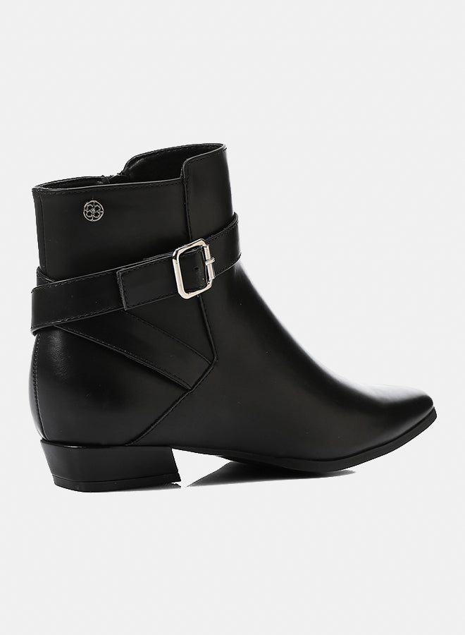 Dejavu Shoes SUN-DVTX-004 Pointed Toecap Black Leather Boot  For Women - Image 3