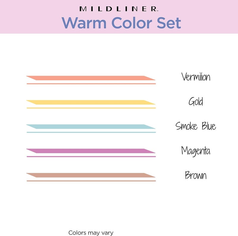 Zebra Pen Mildliner Dual-Tip Highlighter Set, Broad and Fine Point Tips, No Bleed, Ideal for Bible Highlighting, Journaling, Note-Taking and School Supplies, Assorted Warm Ink Colors, 5-Pack (78305) - Image 3