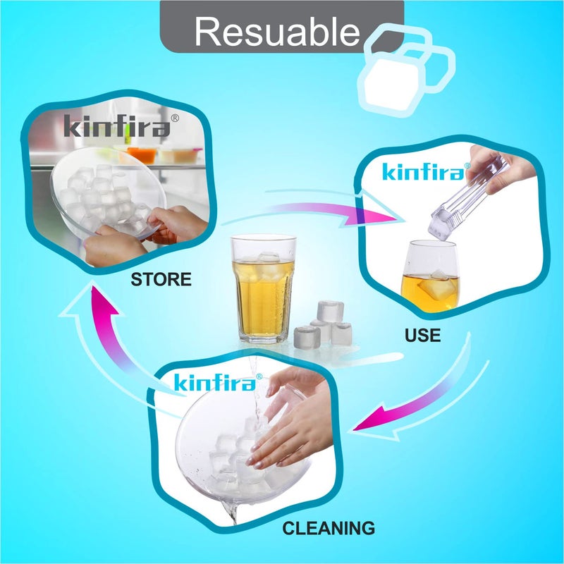 Kinfira 30 PCS Reusable Ice Cubes for Drinks - Refreezable Plastic Ice Cubes to Cool Drinks without Diluting Pretty Good for Parties BPA Free Dishwasher Safe White Clear - Image 5