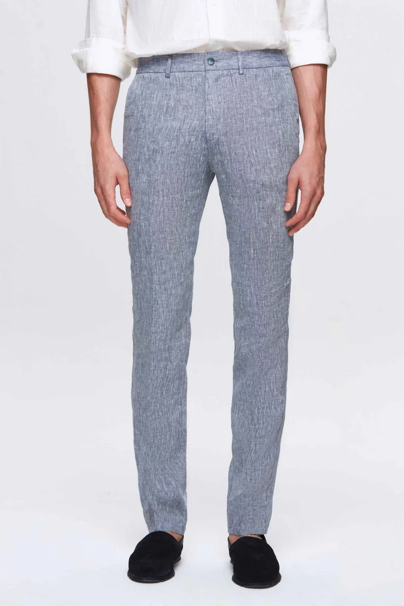 D'S DAMAT D'S Groom Ds Groom Slim Fit Navy Blue Plain Jogger Trousers