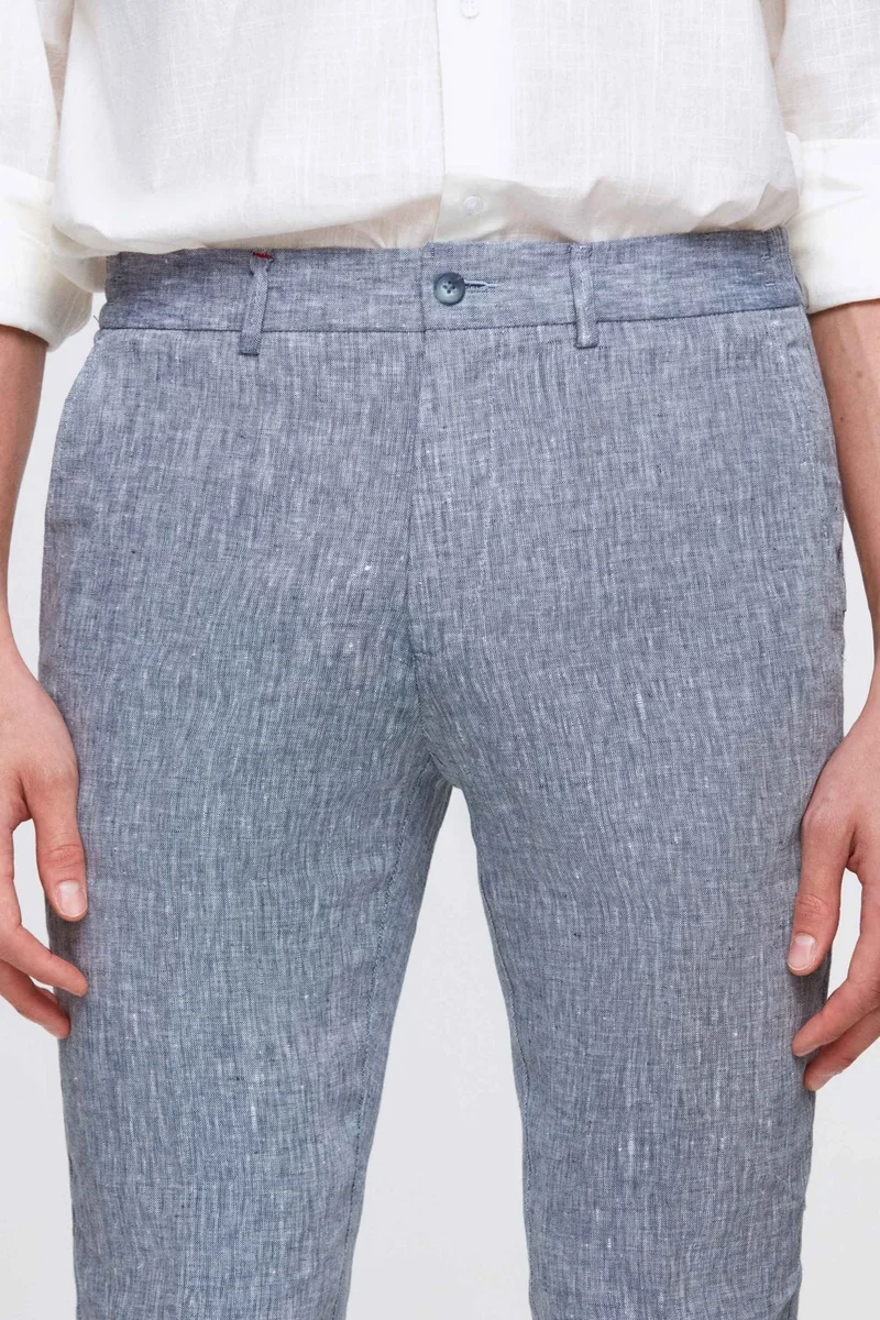 D'S DAMAT D'S Groom Ds Groom Slim Fit Navy Blue Plain Jogger Trousers