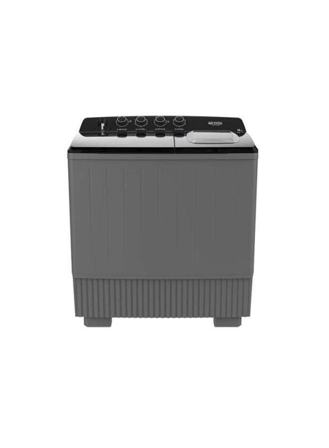 GENERAL SUPREME Washing Machine Semi Automatic Twin Tub 18 KG,Large pulsator, Air Dry function Black/Grey, GSTT18XTB - Image 1