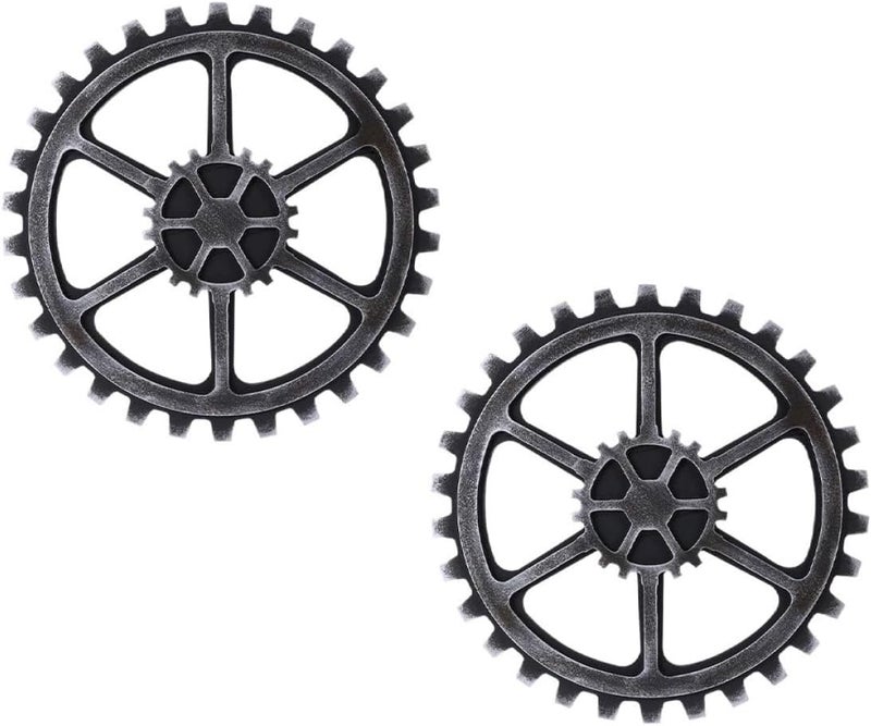 Wooden Gear Wall Hanging 2pcs Industrial Style Retro Gear Decor for Home Bar Cafe Vintage Wall Pendant Decoration - Image 1
