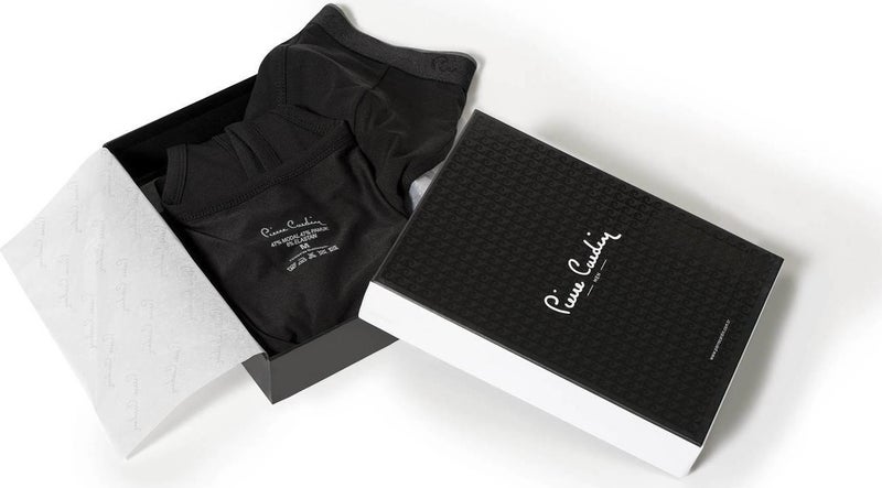 pierre cardin Written Men's Stretch Athlete Boxer Underwear Set Black  - Image 4